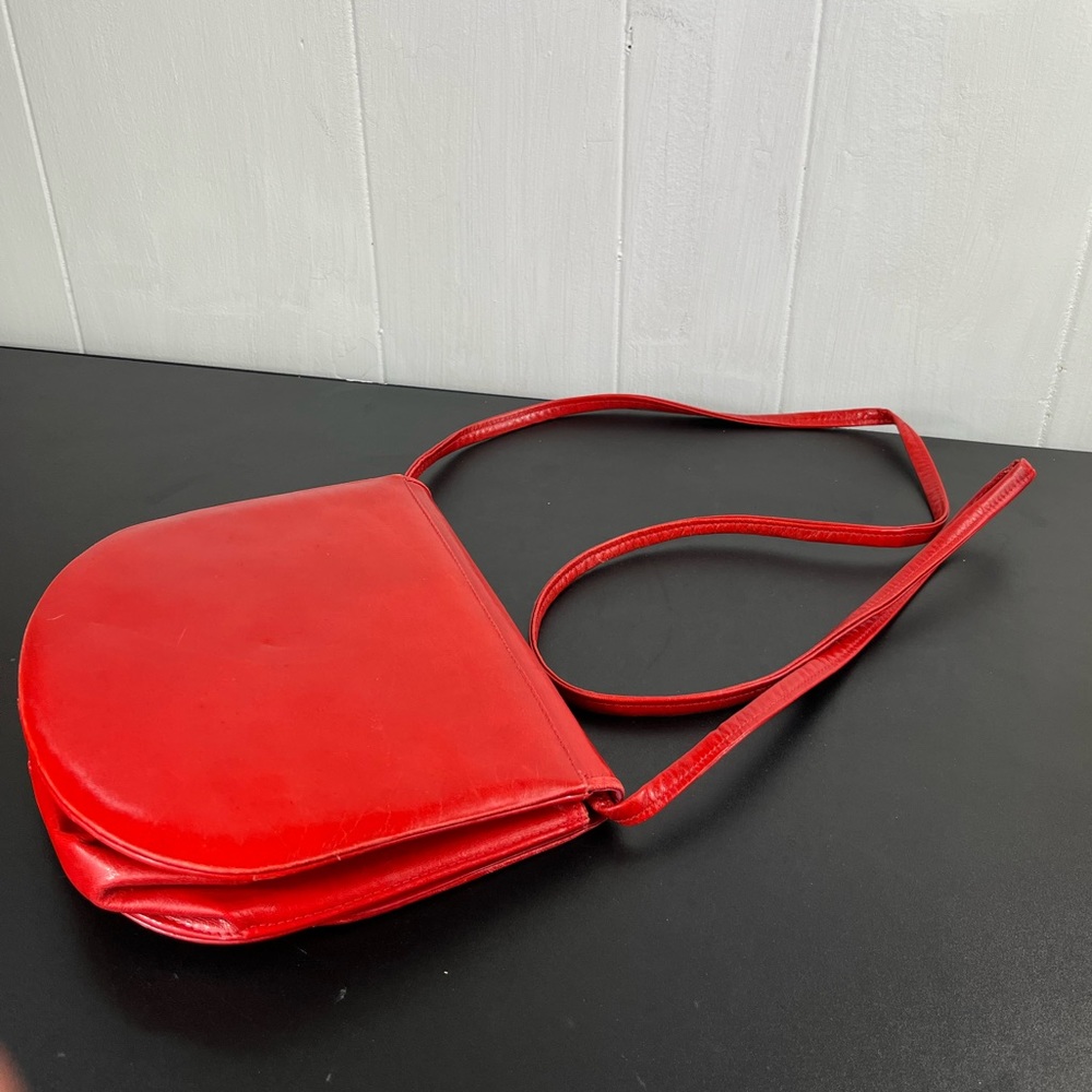 Vintage‎ Stuart Weitzman Red Leather Crossbody Purse - Picture 13 of 13
